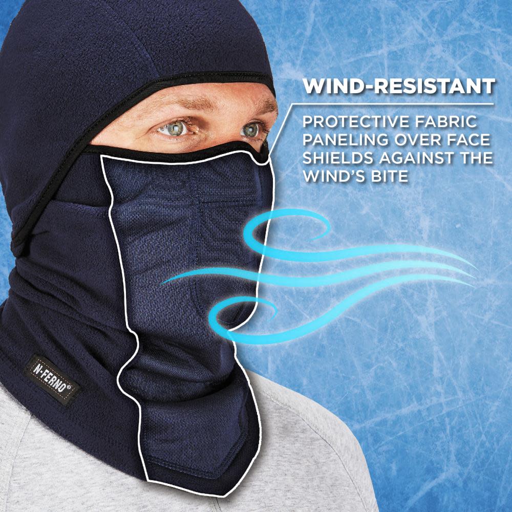 Ergodyne N Ferno 6823 Balaclava Face Mask Windproof Hinged Navy - Flockneti