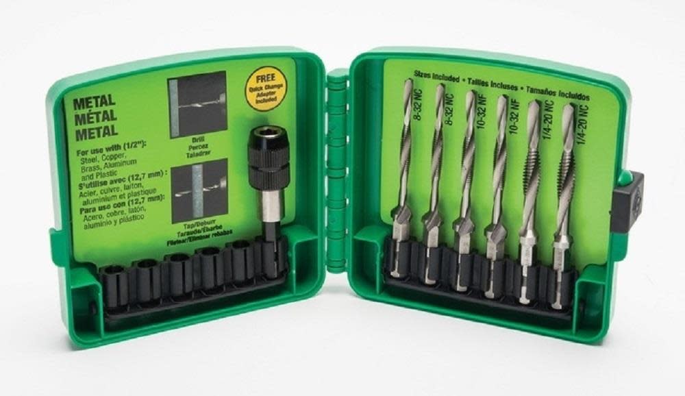 Greenlee 6 Piece Extended DTAP Kit Long Drill/Tap - Flockneti
