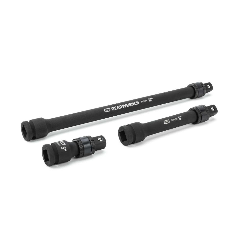 GEARWRENCH 3 Pc 1/2″ Drive Locking Impact Extension Set 3″ 6″ & 12″ - Flockneti