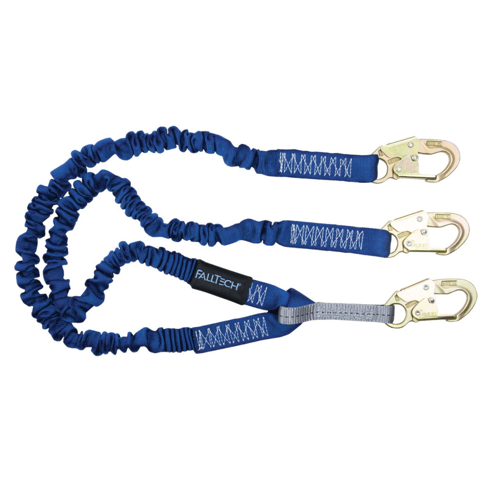 Falltech ElasTech 4.5 to 6′ Double Leg Energy Absorbing Lanyard - Flockneti