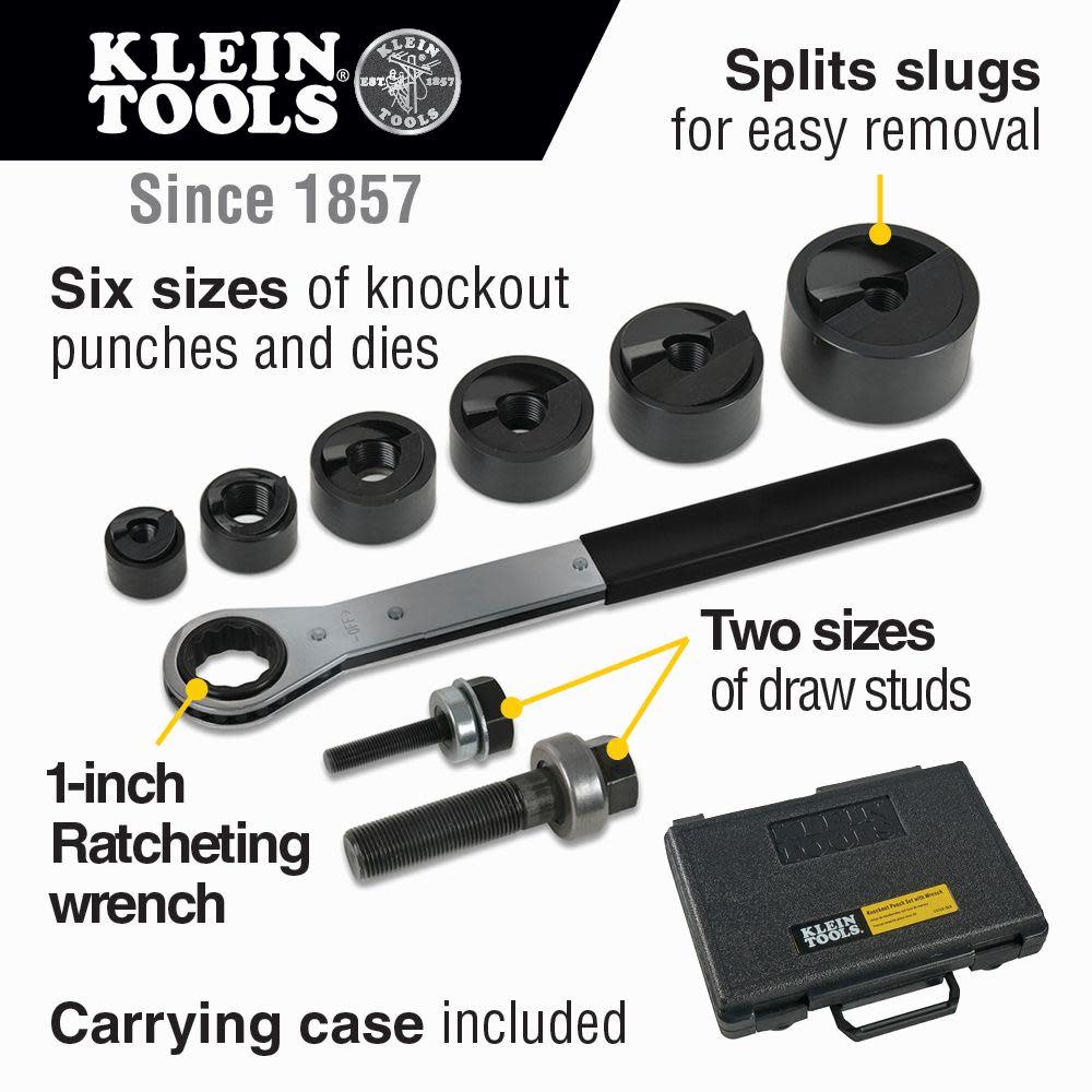 Klein Tools Knockout Punch Set with Wrench - Flockneti