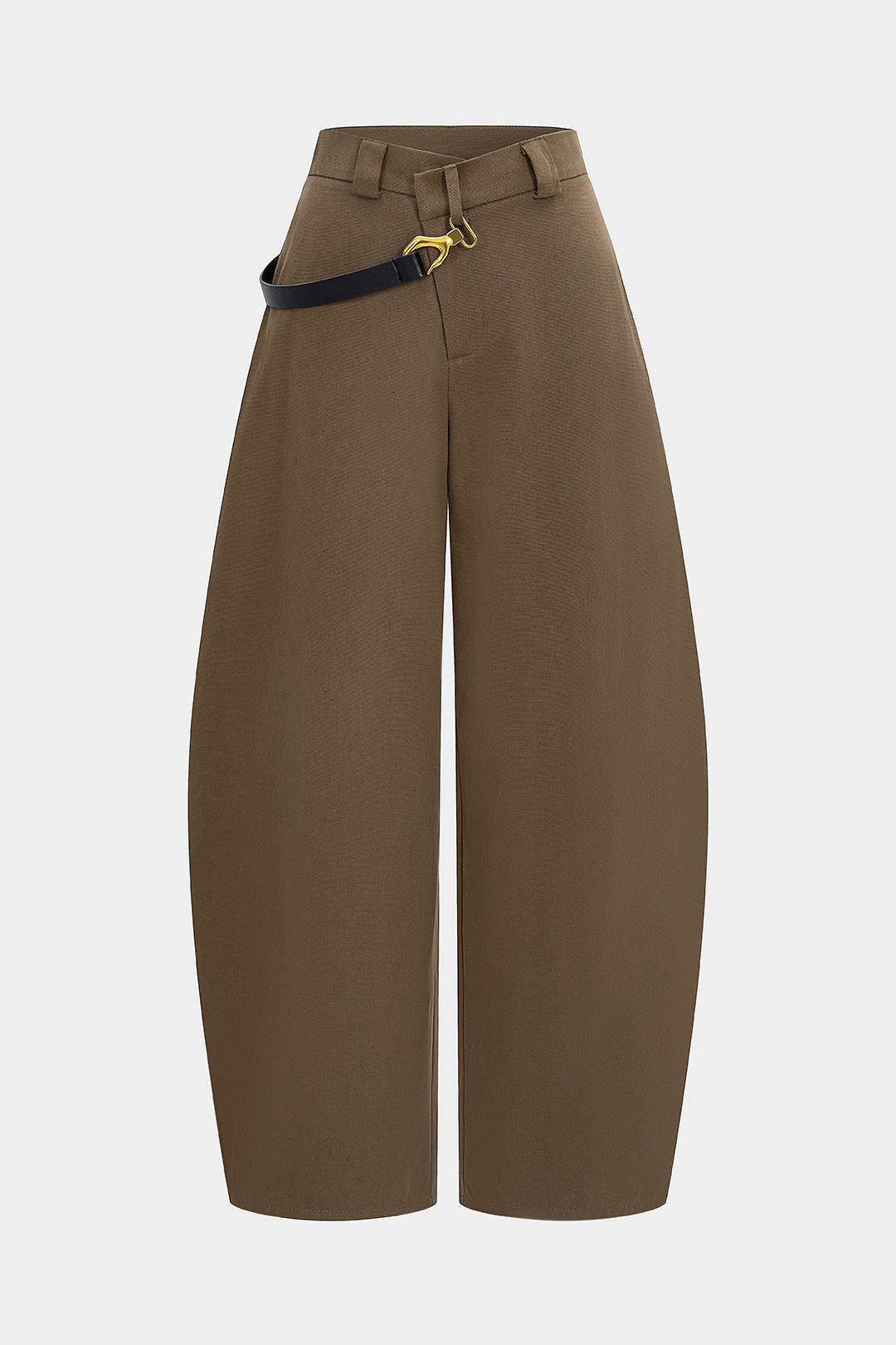 Asymmetrical Metallic Decor Barrel Trousers - Flockneti