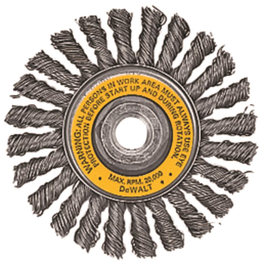 DEWALT 4-in x 5/8 to 11-in Arbor Carbon Cable Twist Wire Wheel - Flockneti