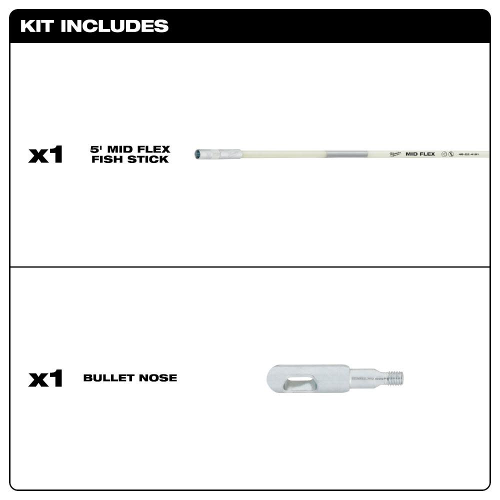 Milwaukee 5 Ft. Mid Flex Fish Stick - Flockneti