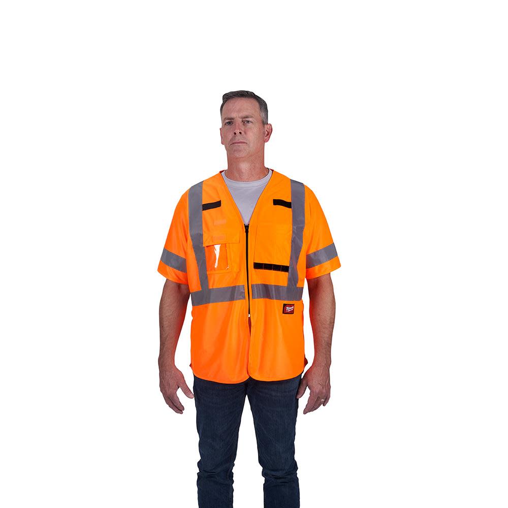 Milwaukee Class 3 High Visibility Orange Safety Vest – 4XL/5XL - Flockneti
