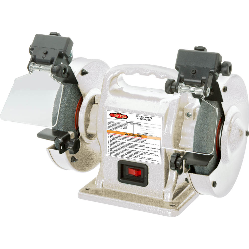 Shop Fox 6″ Portable Bench Grinder with LEDs - Flockneti
