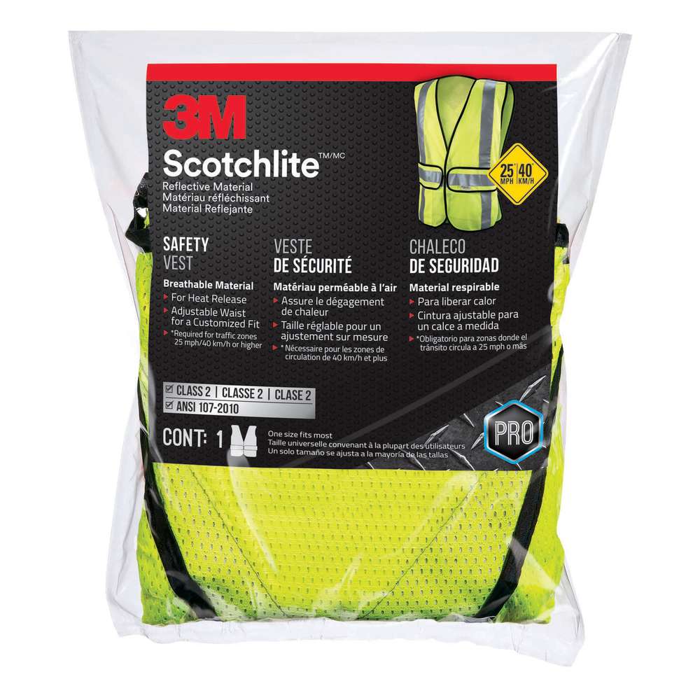 3M Scotchlite Safety Vest Yellow Hi Vis Reflective Construction - Flockneti