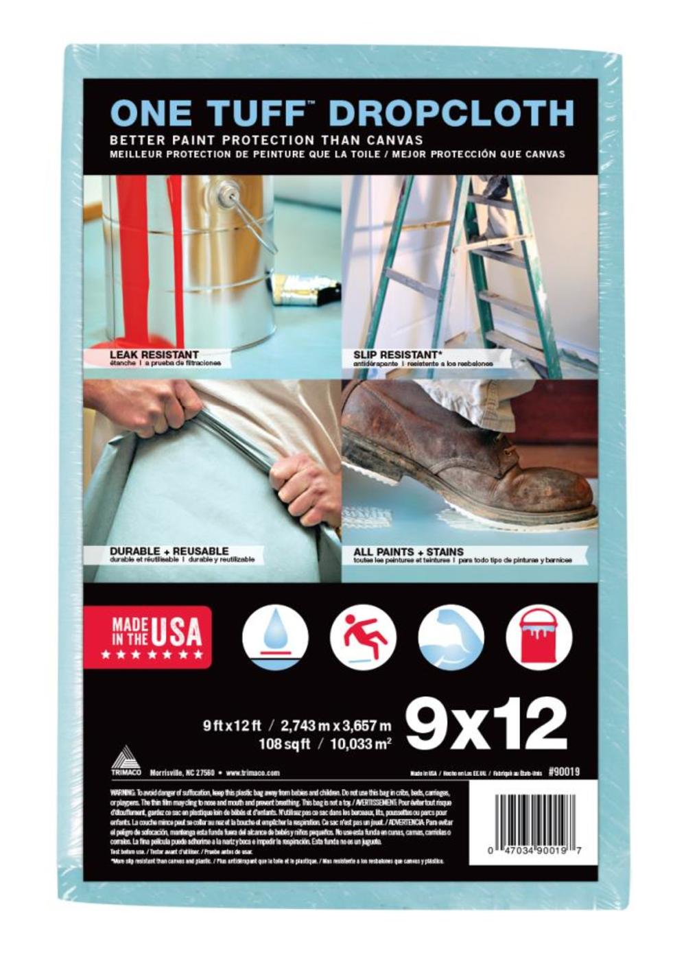 Trimaco 9-ft x 12-ft One Tuff Drop Cloth - Flockneti