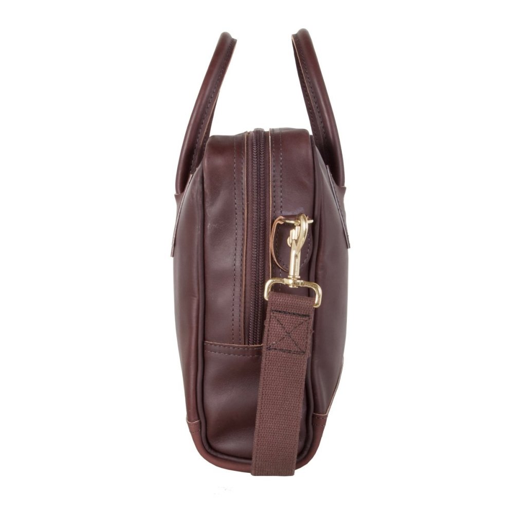 Duluth Pack 14 Liter Capacity Brown Traveler’s Medium Smooth Leather Briefcase - Flockneti