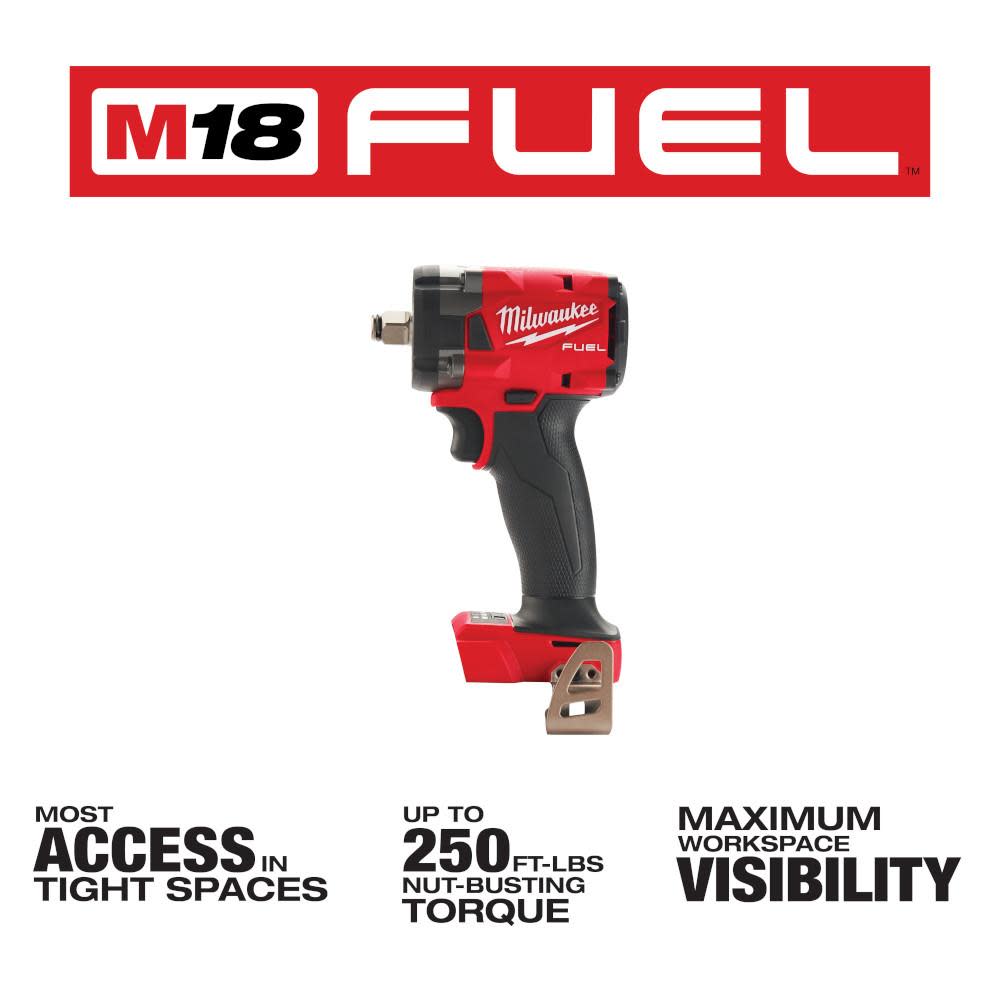 Milwaukee M18 FUEL 1/2 Compact Impact Wrench with Friction Ring - Flockneti