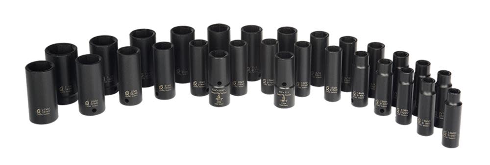 Sunex 29 pc. 1/2 In. Dr. SAE & Metric Double Deep Impact Socket Set - Flockneti