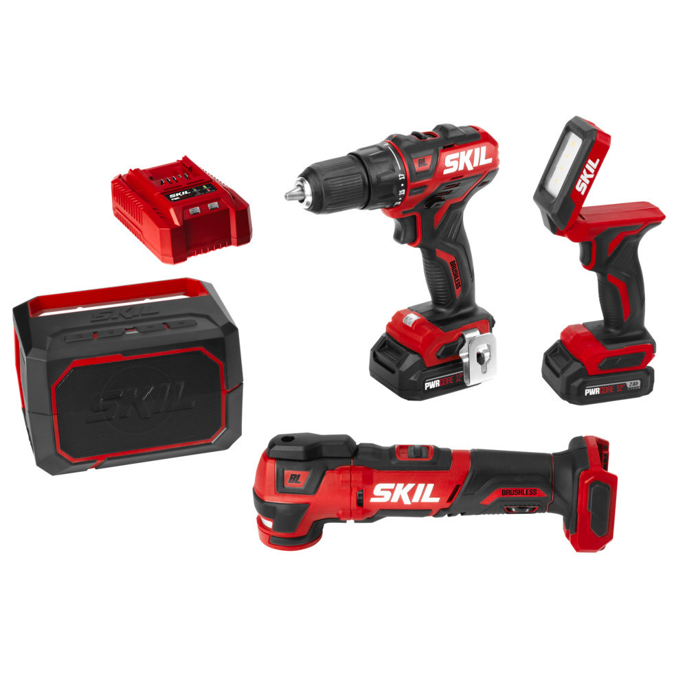 SKIL PWRCORE 12 Brushless 12V 4 Tool Combo Kit - Flockneti