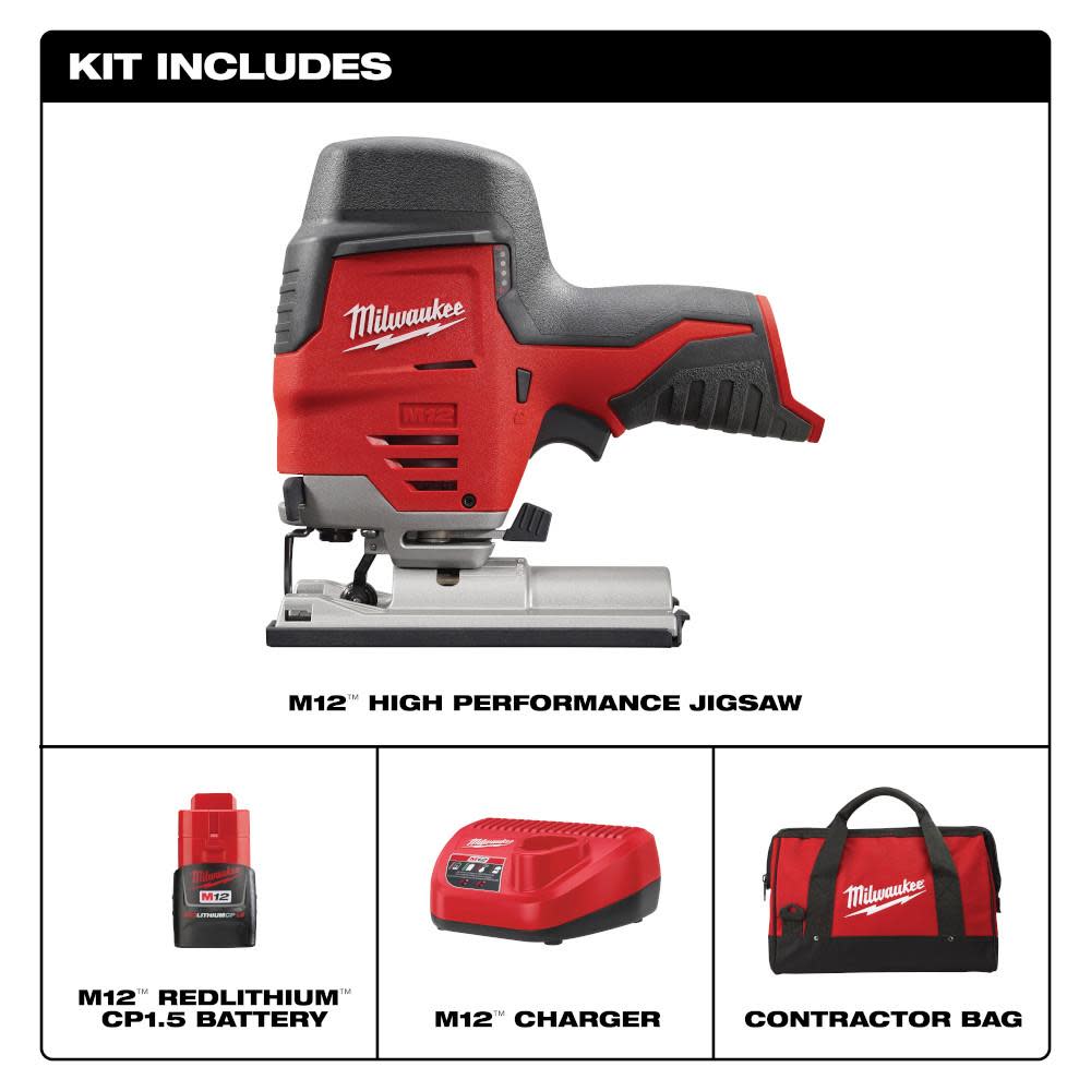Milwaukee M12 Cordless High Performance Jig Saw Kit - Flockneti