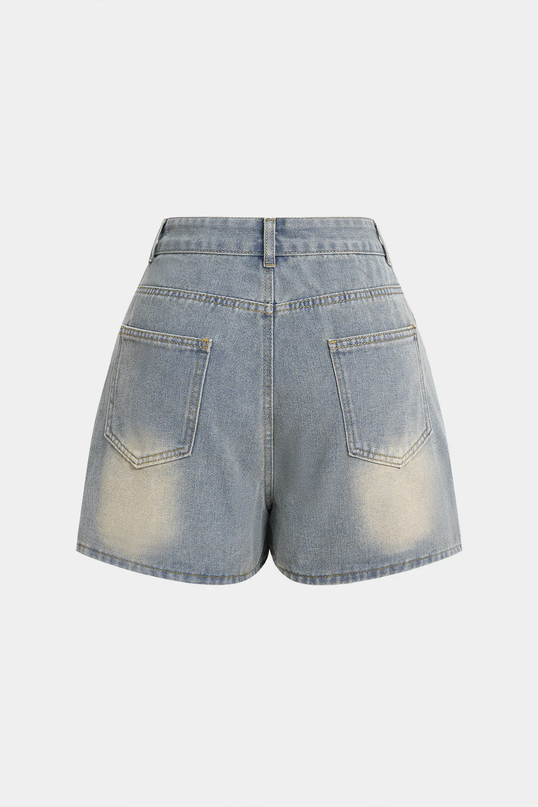 Denim Frayed Pocket High Waist Skirt - Flockneti