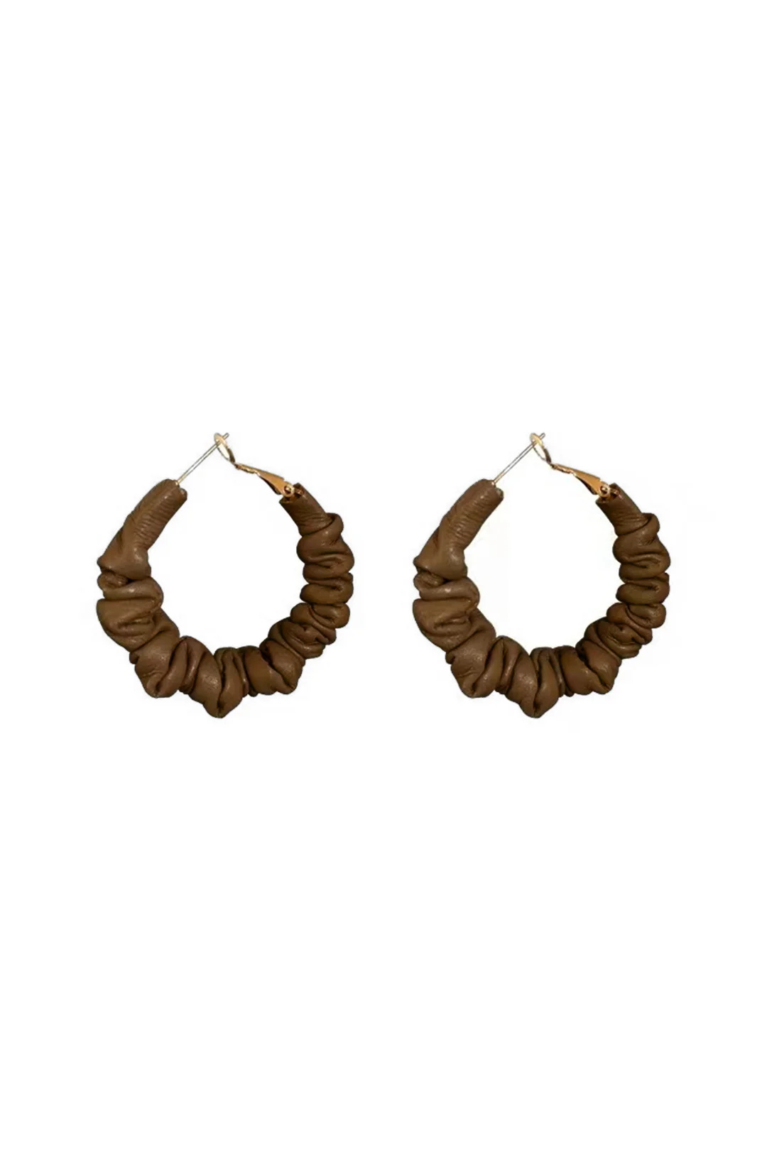 Faux Leather Circle Earrings - Flockneti
