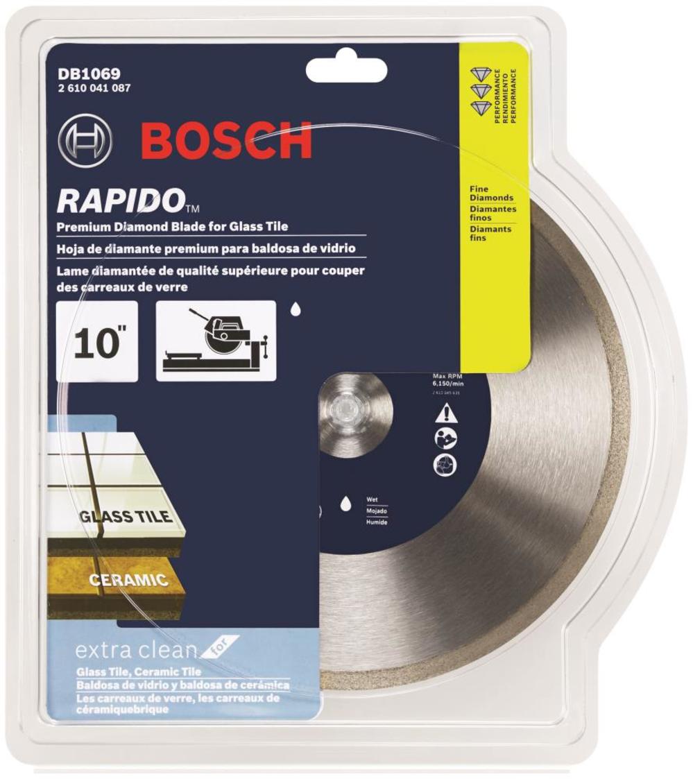 Bosch 10 In. Rapido Premium Continuous Rim Diamond Blade for Glass Tile - Flockneti