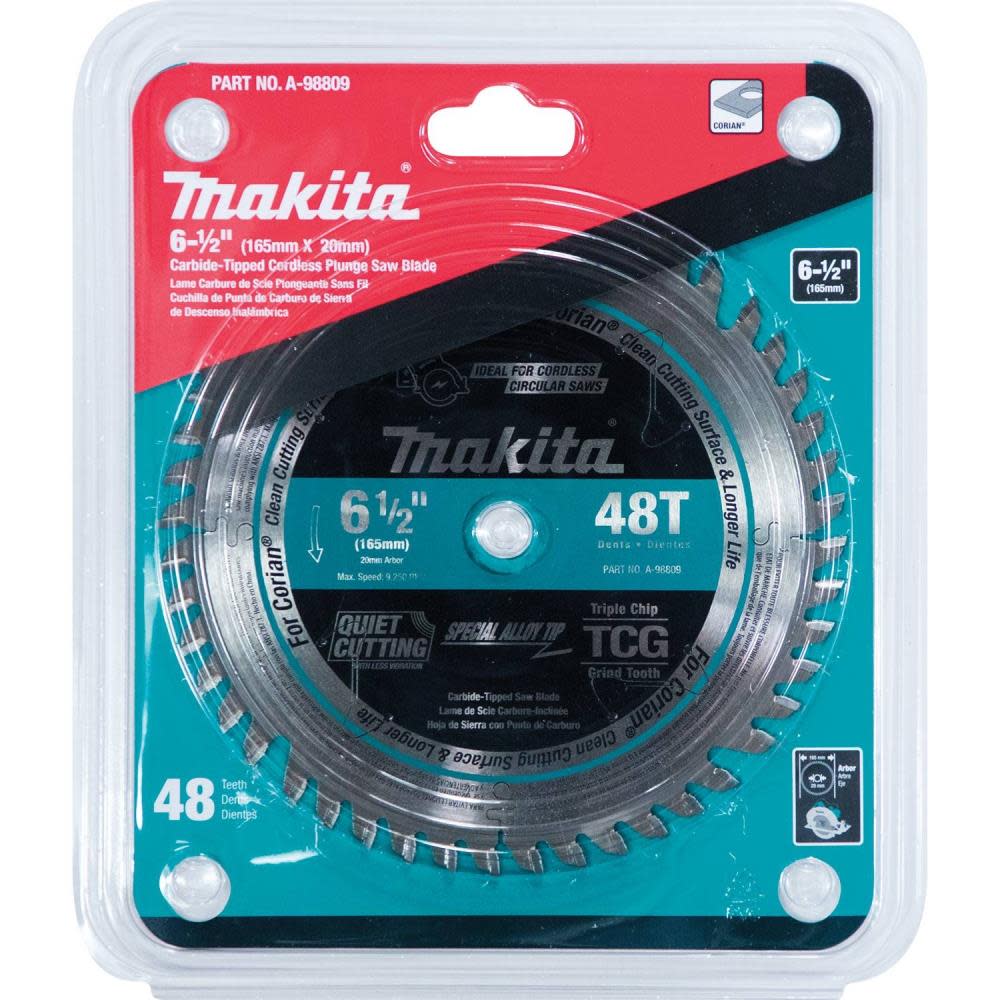 Makita 6-1/2″ 48T Carbide-Tipped Cordless Plunge Saw Blade - Flockneti