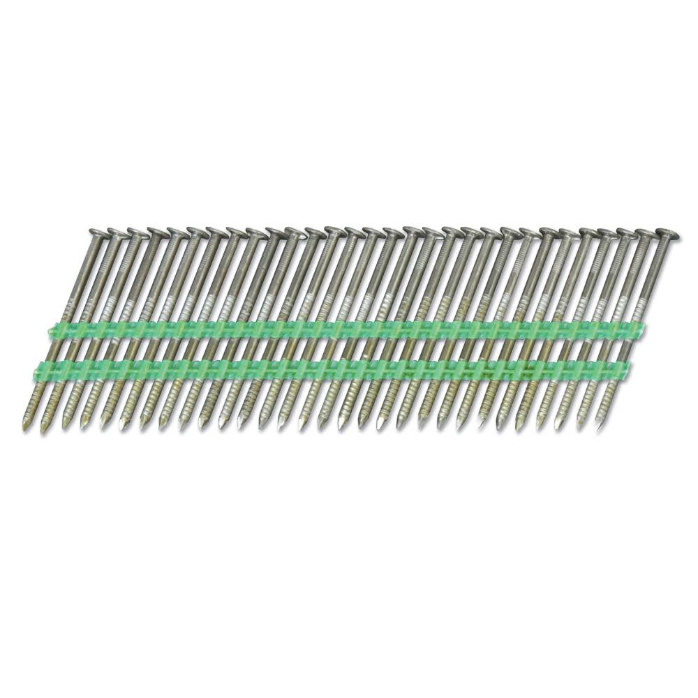 Hitachi 3-1/4 In. Full Round Head Brite Smooth Plastic Strip Framing Nails - Flockneti