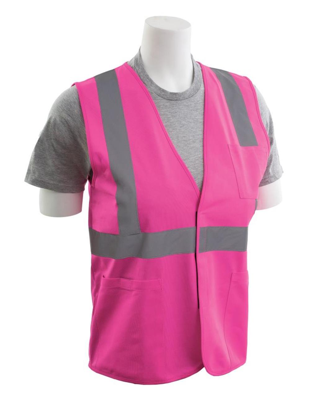 ERB S762P Non ANSI Unisex Hi Viz Pink Safety Vest – XL - Flockneti