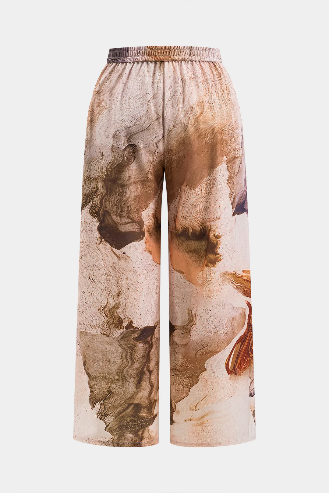 Plus Size Retro Print Wide Leg Trousers - Flockneti