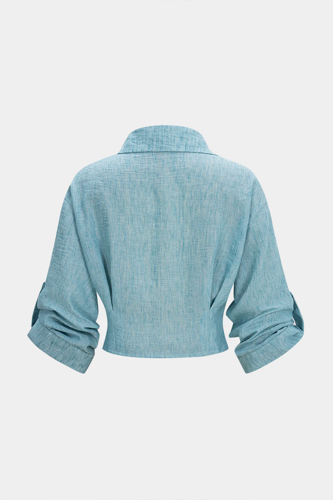 Lapel V-Neck Button Long-Sleeve Shirt - Flockneti
