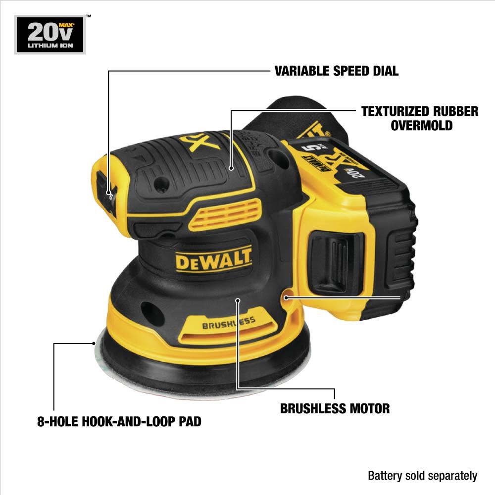 DEWALT 20V Variable Speed Random Orbital Sander Kit - Flockneti