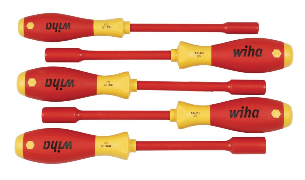Wiha Insulated SoftFinish Metric Nut Driver Set 5 piece - Flockneti