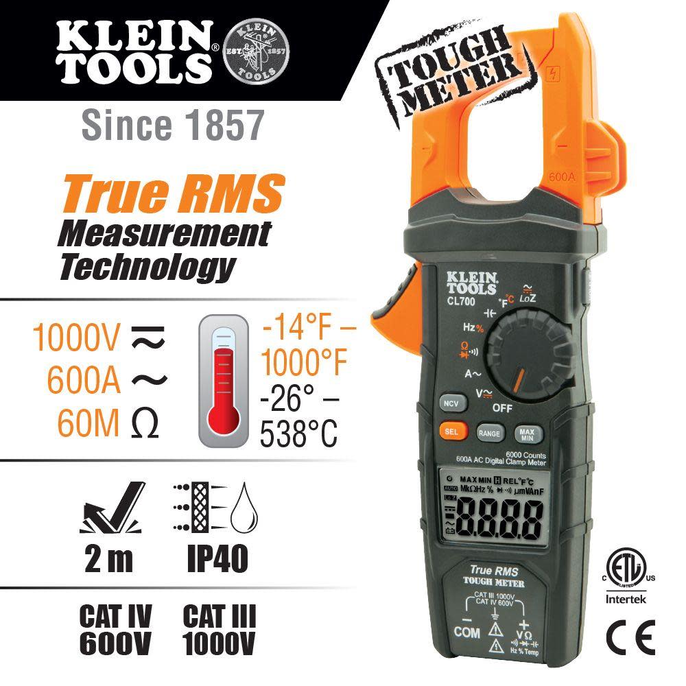 Klein Tools Digital Clamp Meter AC Auto LoZ - Flockneti