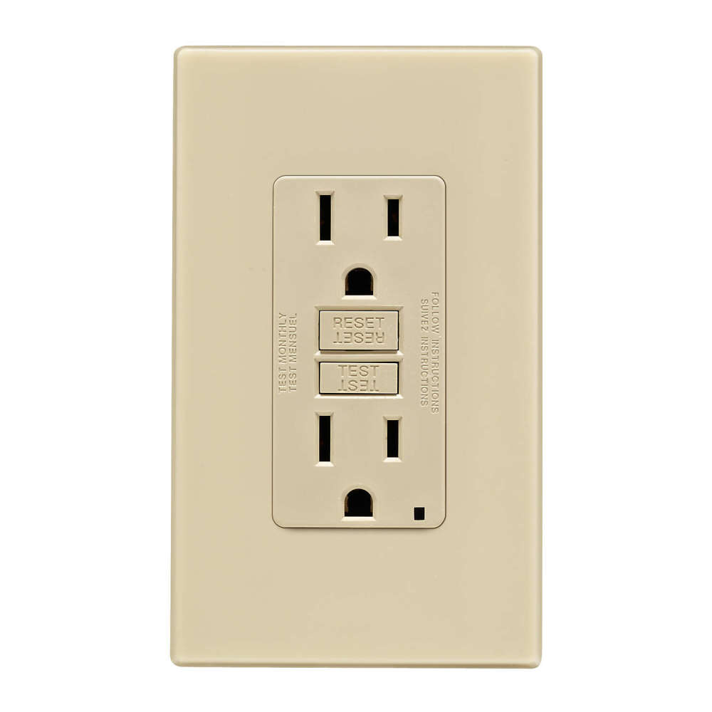 Leviton SmartlockPro GFCI Outlet 15A 125V Duplex Ivory NEMA 5-15R - Flockneti