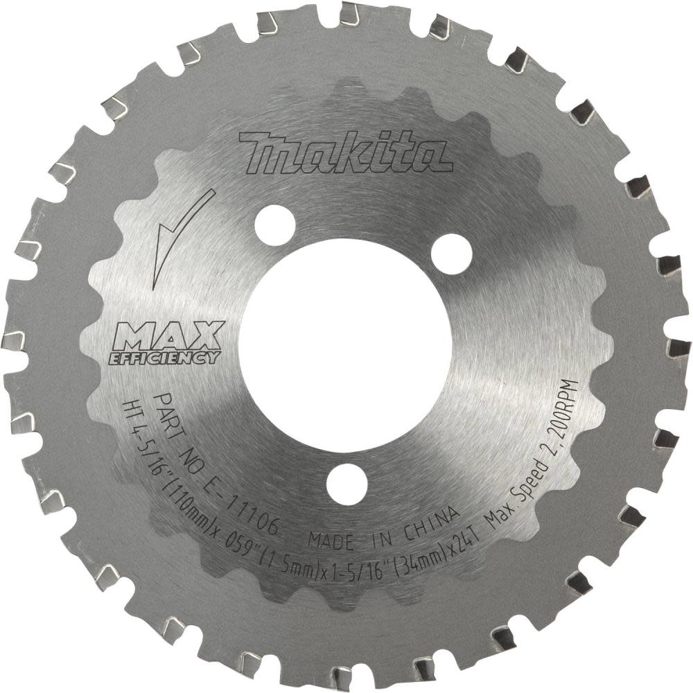 Makita Cutter Blade 4 5/16″ 24T Max Efficiency CERMET Tipped Rebar and Steel Rods - Flockneti