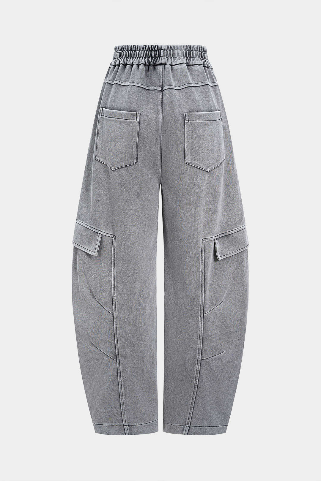 Drawstring High Waist Barrel Trousers - Flockneti