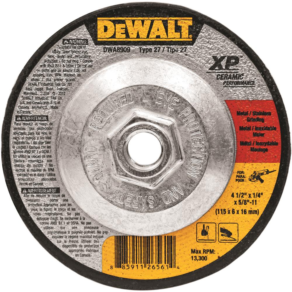 DEWALT 4-1/2″ x 1/4″ x 5/8″-11 Ceramic Abrasive - Flockneti