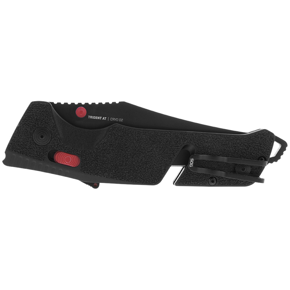 SOG Trident Pocket Knife Black & Red Straight 3.75″ Blade - Flockneti