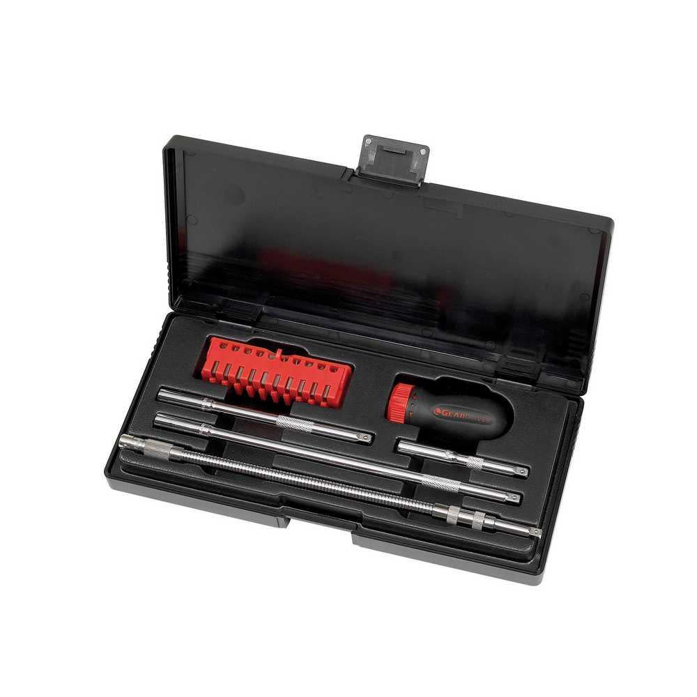 GEARWRENCH 15 pc Stubby Handle Ratcheting Screwdriver Set - Flockneti