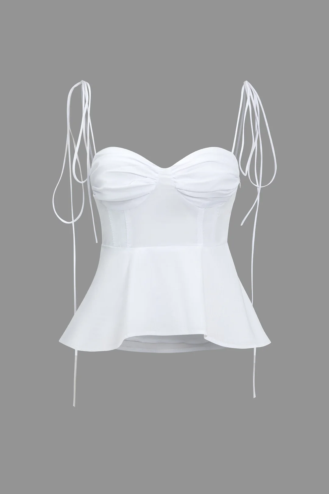 Solid Shirred Tie-Up Cami Top - Flockneti