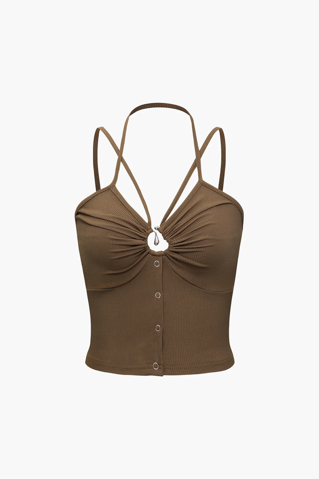 Ruched Cut Out Cami Top - Flockneti