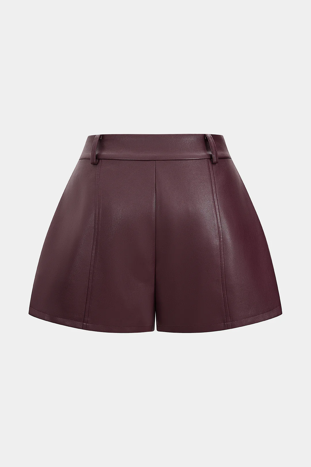 Plus Size Faux Leather High Waist Wide Leg Shorts - Flockneti