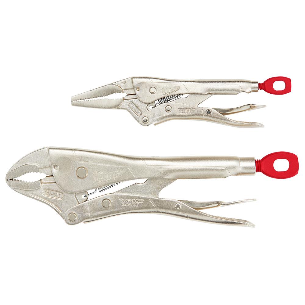 Milwaukee 10″ Curved Jaw & 6″ Long Nose Pliers Set - Flockneti
