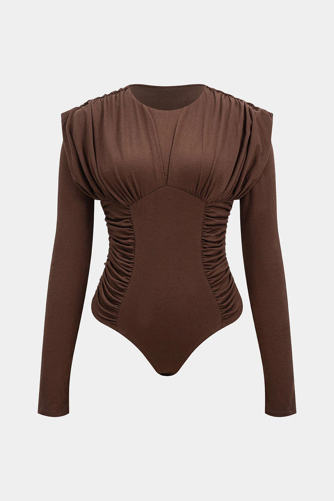 Ruched Long Sleeve Bodysuit - Flockneti