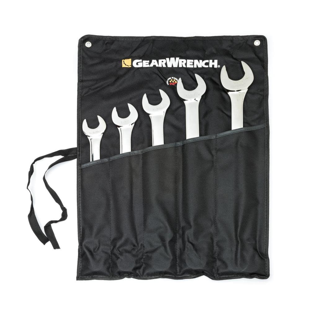 GEARWRENCH 5 Piece 12 Point Long Pattern Combination Wrench Set SAE - Flockneti