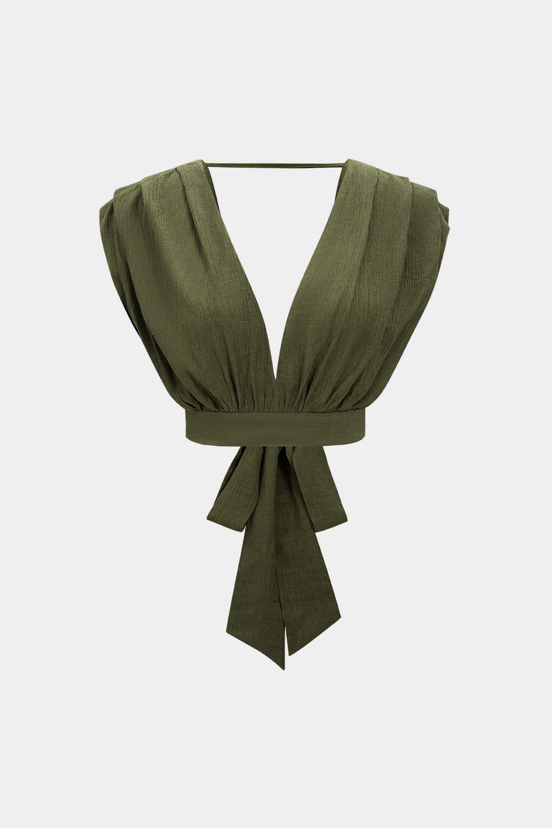 V-Neck Tie-Back Backless Tank Top - Flockneti