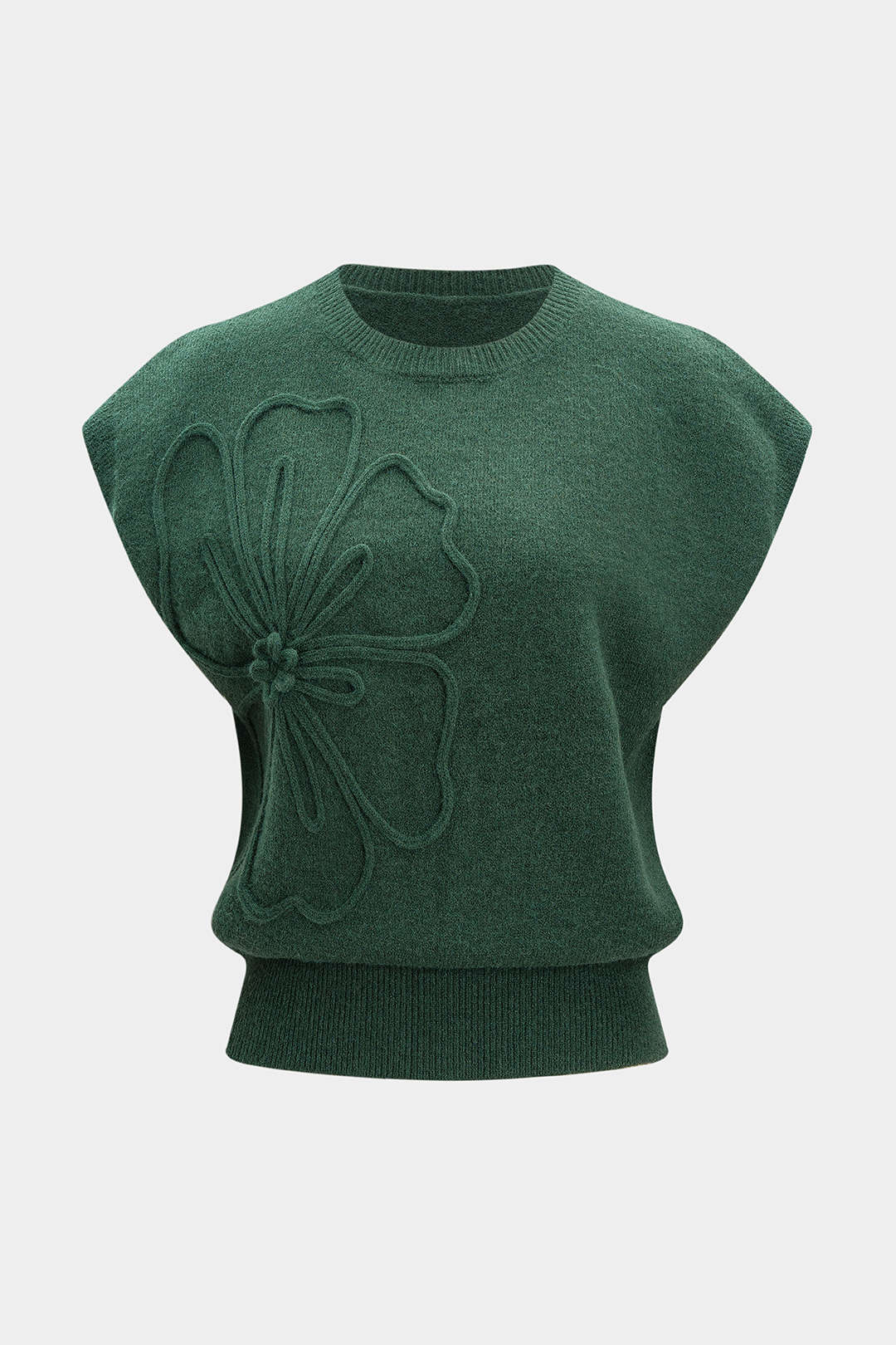 Knit 3D Flower Embroidery Tank Top - Flockneti