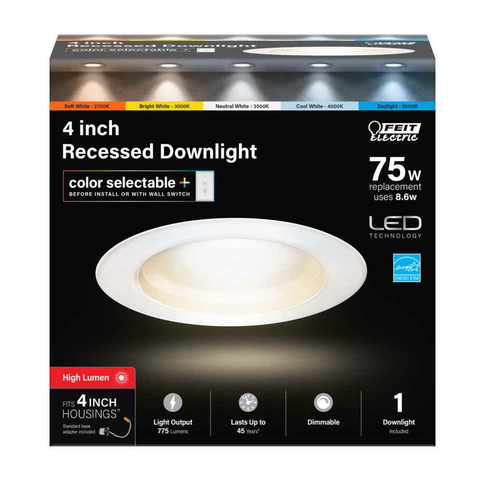 Feit Electric 4″ 8.6W 775 Lumens LED Recessed Downlight - Flockneti
