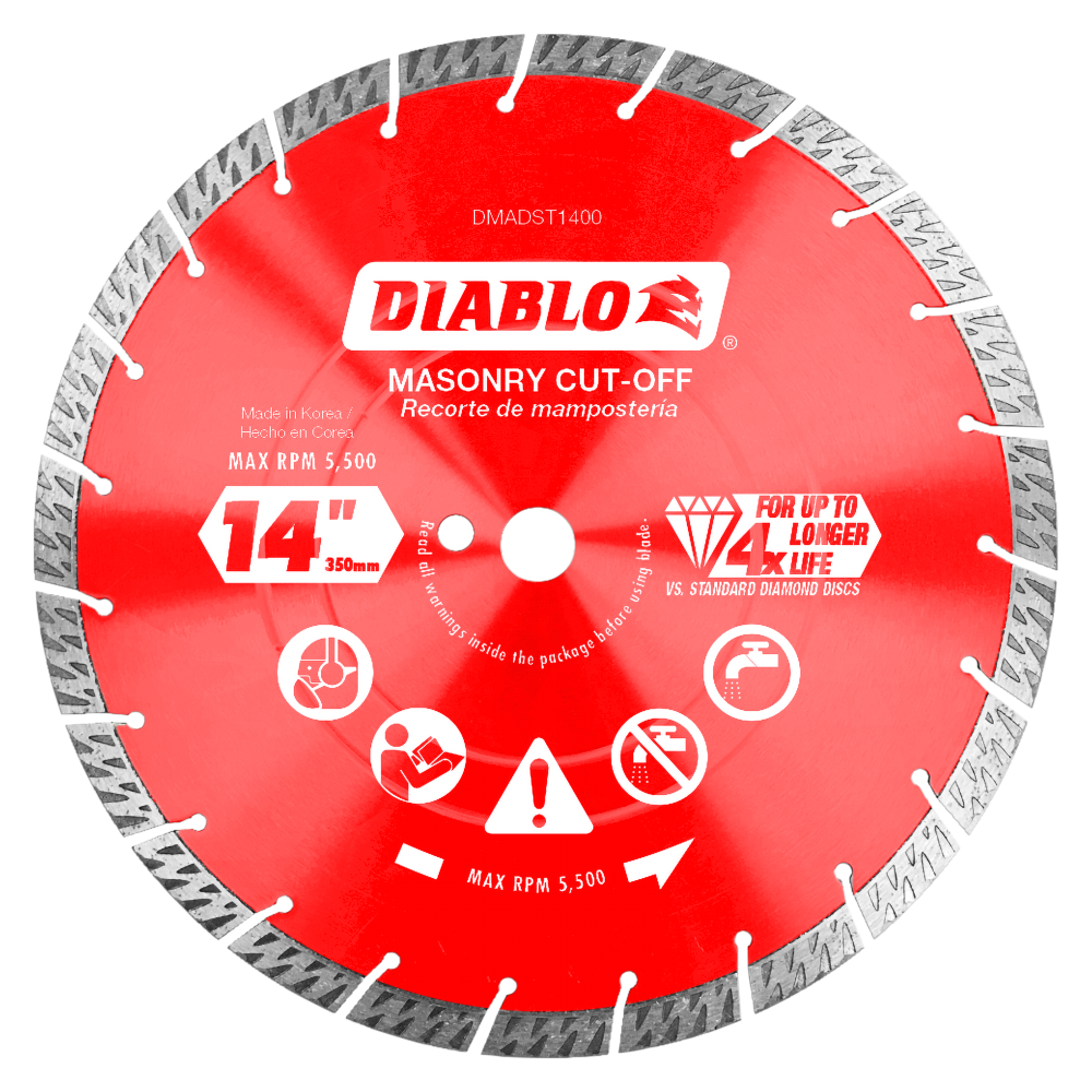 Diablo Tools 14″ Diamond Segmented Turbo Cut-Off Discs for Masonry - Flockneti