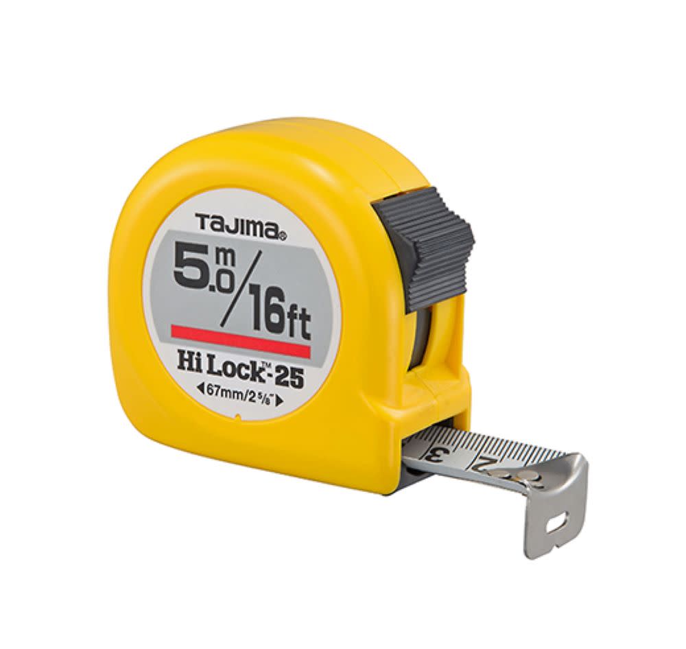 Tajima Hi-Lock Tape Measure with Standard and Metric Scale 16′ / 5m - Flockneti