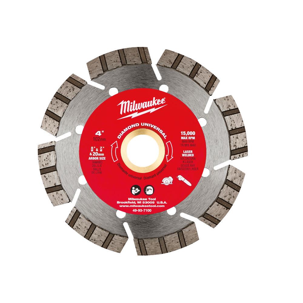 Milwaukee 4 in. Diamond Universal Segmented-Turbo - Flockneti