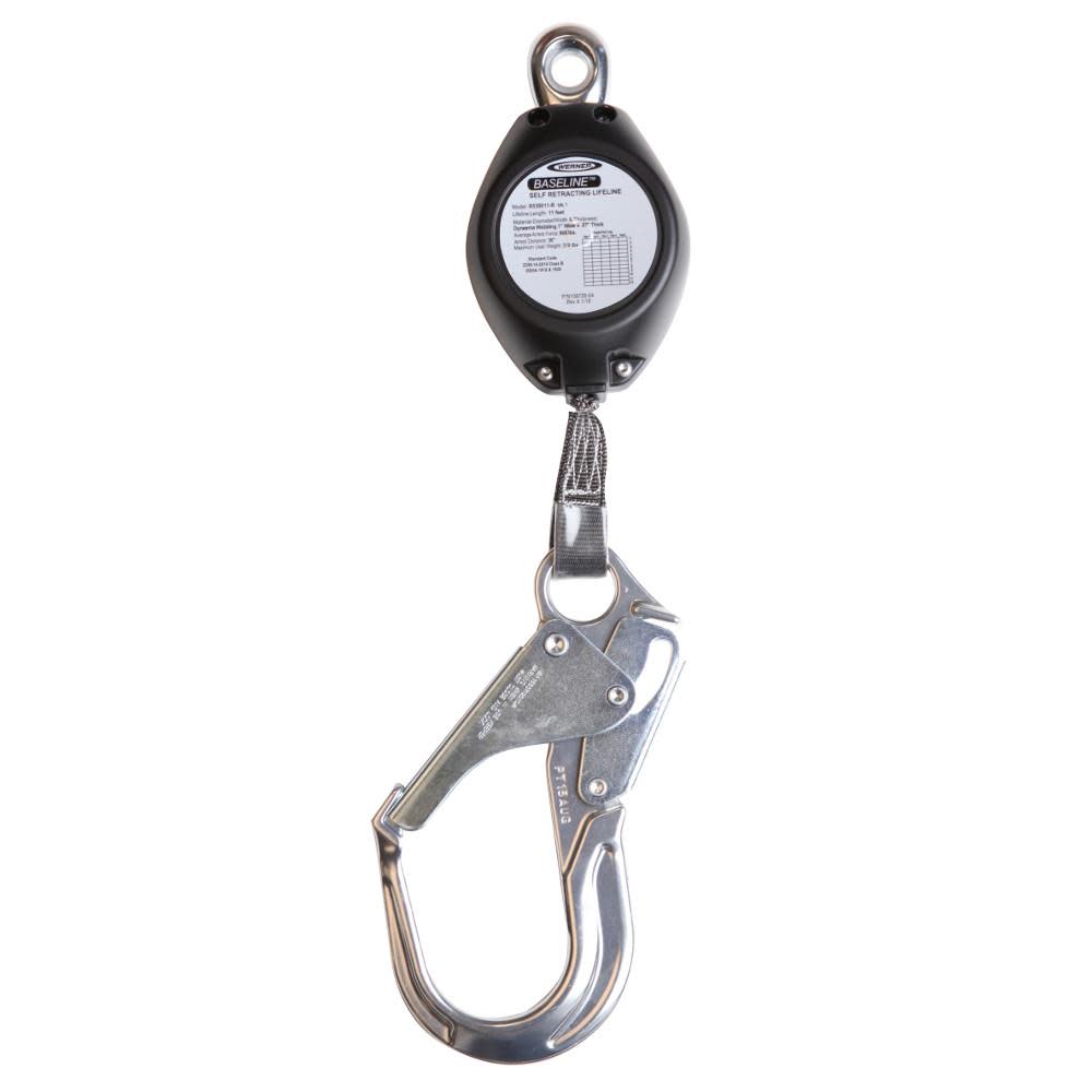 Werner 11 Ft. Baseline Web Self-Retracting Lifeline with Aluminum Rebar - Flockneti