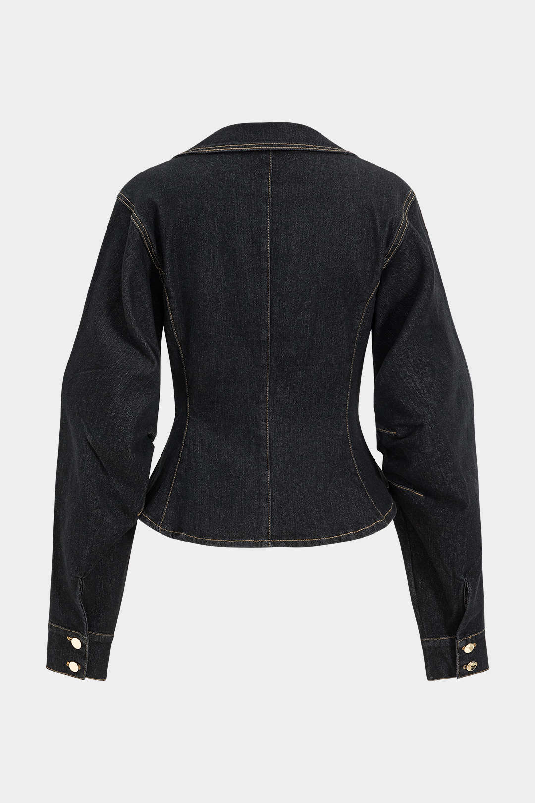 Denim Metallic Button Outerwear - Flockneti