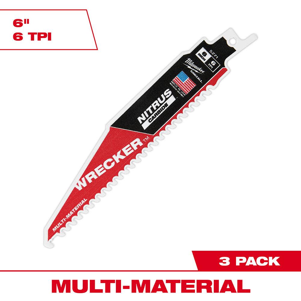 Milwaukee 6″ WRECKER with NITRUS CARBIDE 3Pk - Flockneti