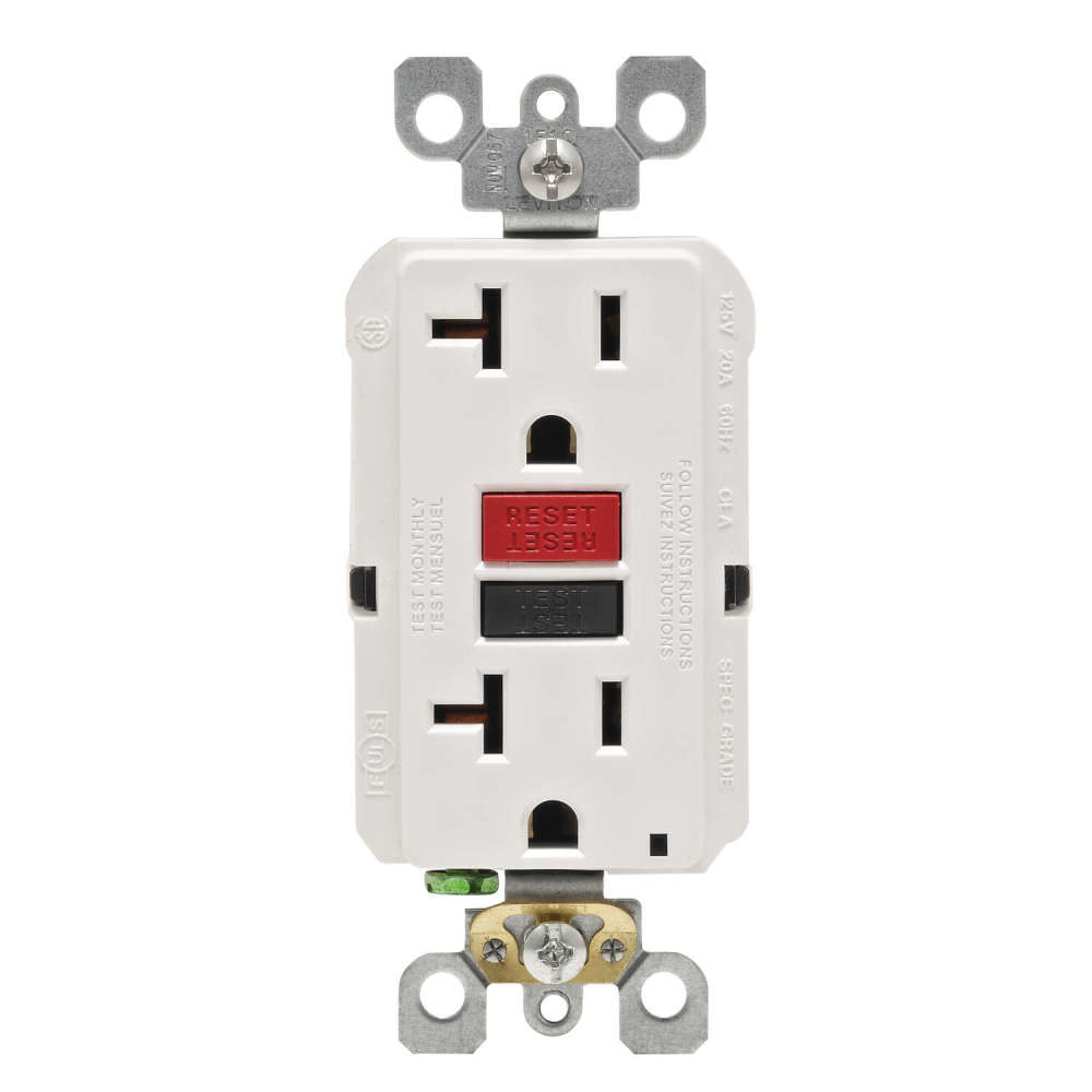 Leviton SmartlockPro GFCI Outlet 20A 125V Duplex White NEMA 5-20R - Flockneti